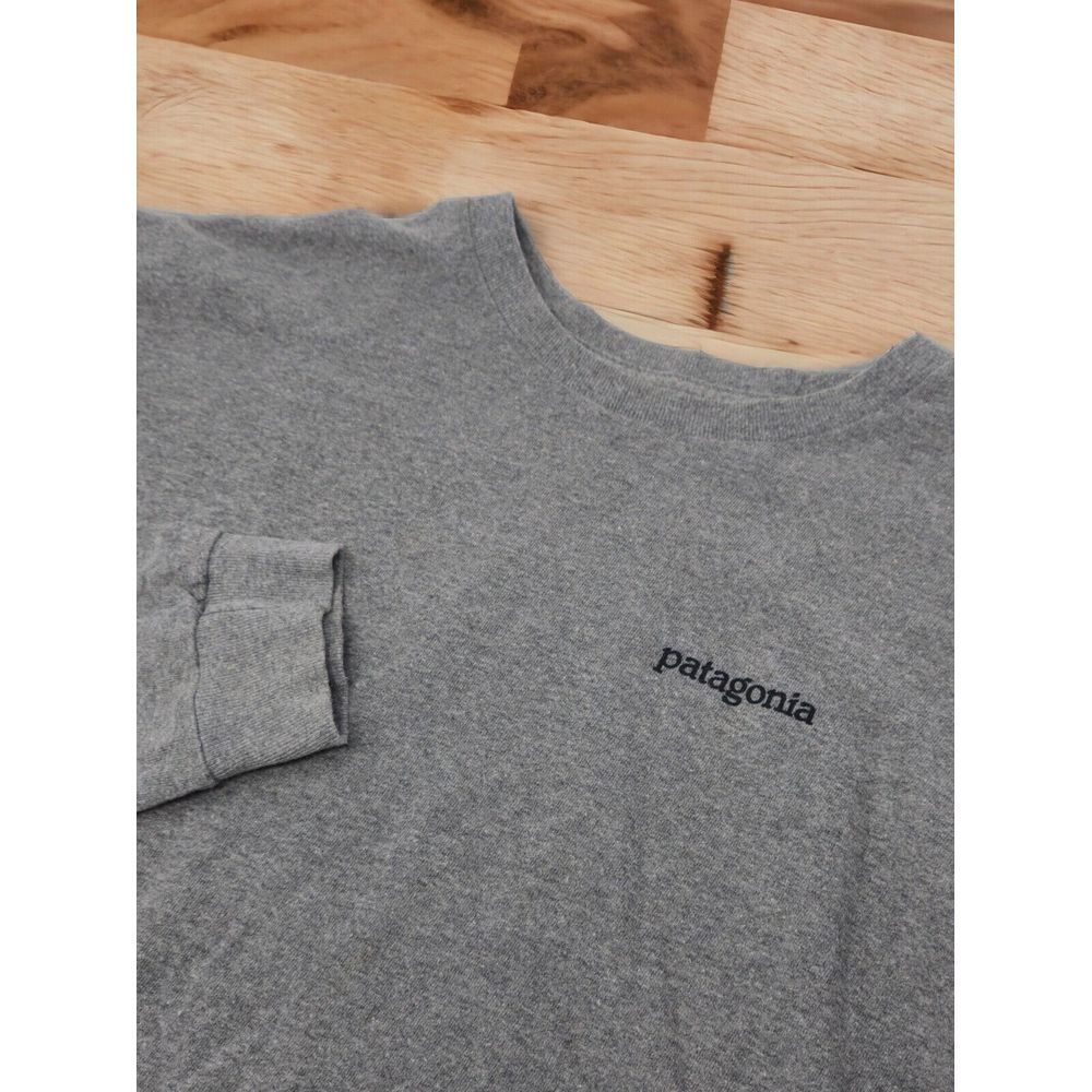 Patagonia Shirt Men Medium Long Sleeve P-6 Logo Responsibili-Tee Classic Outdoor